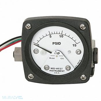MIDWEST INSTRUMENT K4583 Pressure Gauge 0 to 100 psi, 22A571