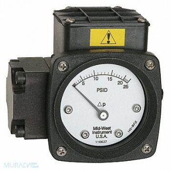 MIDWEST INSTRUMENT K4589 Pressure Gauge 0 to 20 psi, 22A578