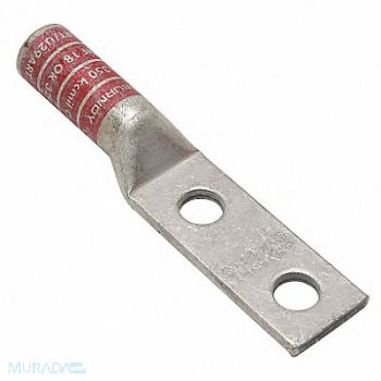 BURNDY TwoHoleLugCmprsnConn Long Red 18/324, 22C337