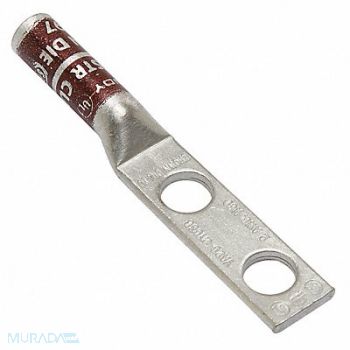 BURNDY TwoHoleLugCmprsnConn Long Brown 10, 22C359