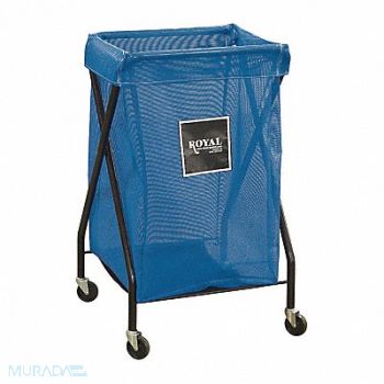 ROYAL BASKET TRUCKS X-Frame Cart 6 Bu Blue Mesh, 22E956