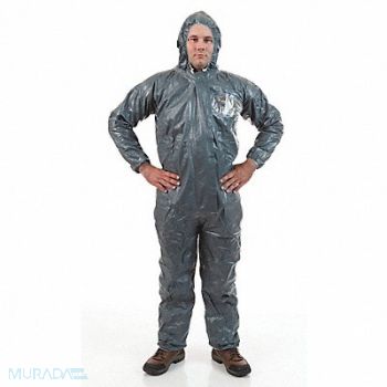 INTERNATIONAL ENVIROGUARD Hooded Coverall Dark Green 5XL PK6, 22EU89