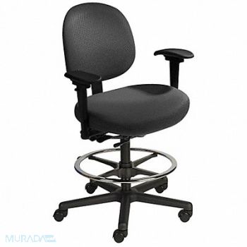 CRAMER Big/Tall Chair Vinyl Black 24-34 Seat Ht, 22F032
