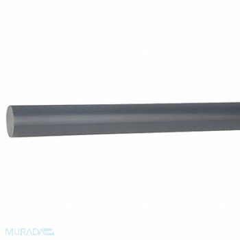 GRAINGER APPROVED PlasticRod PVC Type 1 7/8 Dia 4ftL Gray, 22JM61