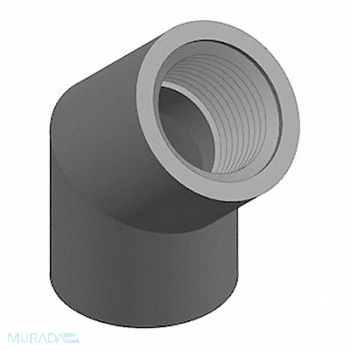 GRAINGER APPROVED 45 Elbow 3/8 in Schedule 80 FNPT Gray, 22JY49