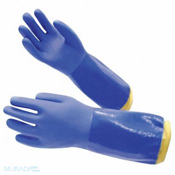 CONDOR J5798 Chem Resist Glove PVC 14 In M Blue PR, 22KA66