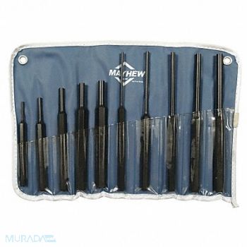 MAYHEW Drive Pin Punch Set 10 Pieces Steel, 22KK63