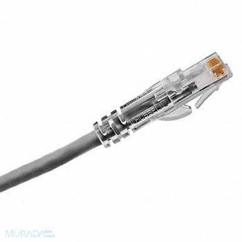 HUBBELL PREMISE WIRING Patch Cord Cat 6A Clear Boot Gray 5 ft., 22LU74