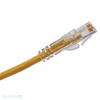 HUBBELL PREMISE WIRING Patch Cord Cat 6A Clear Boot Yellow 7ft., 22LU81