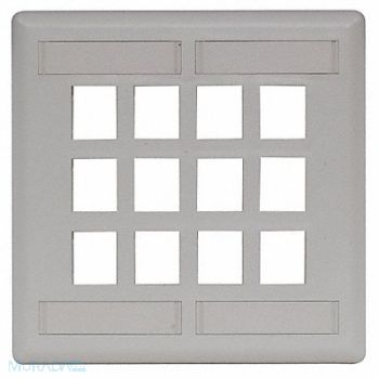HUBBELL PREMISE WIRING Plate 12 Ports Office White Flush, 22LU92