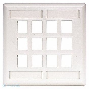 HUBBELL PREMISE WIRING Plate 12 Ports White Flush, 22LU93