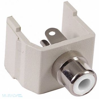 HUBBELL PREMISE WIRING Connector RCA Duplex White, 22LV99