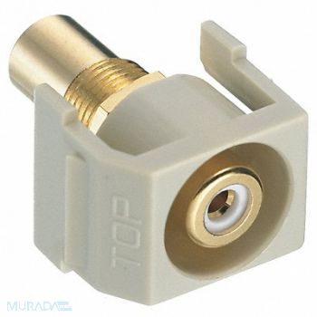 HUBBELL PREMISE WIRING Inline Coupler RCA Duplex Ivory, 22LW09