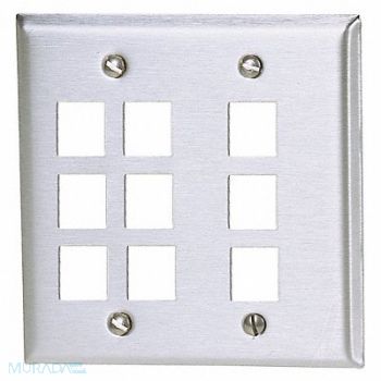 HUBBELL PREMISE WIRING Plate 9 Ports Gray, 22LW32