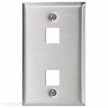 HUBBELL PREMISE WIRING Plate 2 Ports Gray, 22LW34