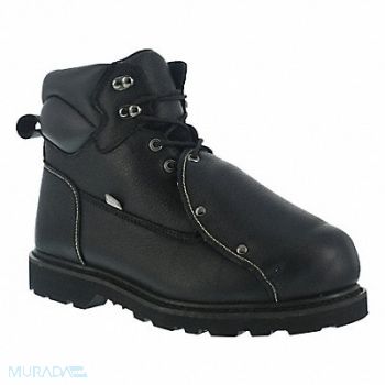 IRON AGE 6 Work Boot 9-1/2 M Black Steel PR, 22M459