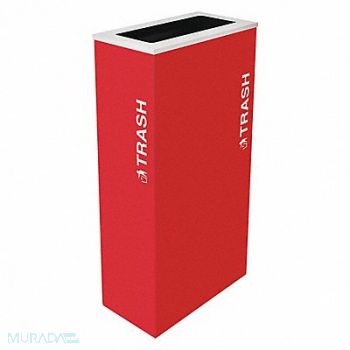 TOUGH GUY Trash Can Rectangular 17 gal Red, 22N302