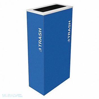 TOUGH GUY Trash Can Rectangular 17 gal Blue, 22N303