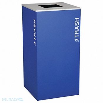 TOUGH GUY Trash Can Square 36 gal Blue, 22N323