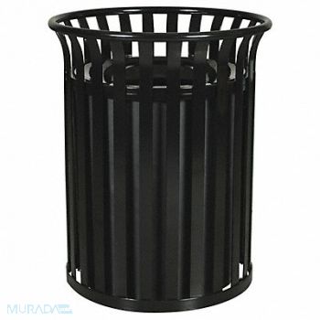 TOUGH GUY J6407 Trash Can 35 gal Black Steel, 22N327