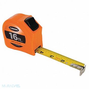 KESON Tape Measure 1 In x 16 ft Orange In./Ft., 22N889