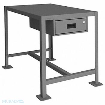 DURHAM MFG Fixed Work Table Steel 36 W 24 D, 22ND89