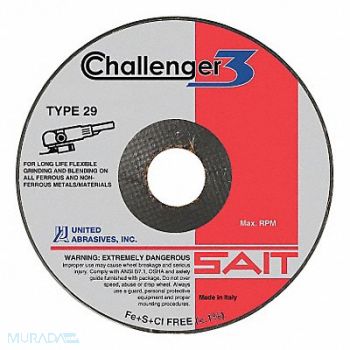 UNITED ABRASIVES-SAIT Depressed Wheel Type 29 4.5 D 60 Grit, 22PT45