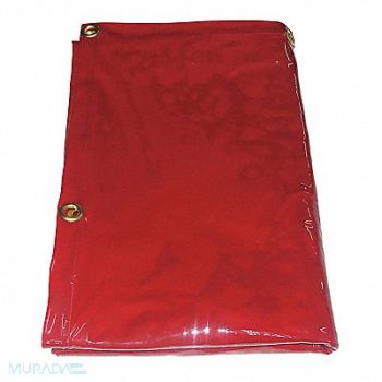 WESTWARD J4038 Welding Curtain 4 ft H 6 ft W Red, 22RN59