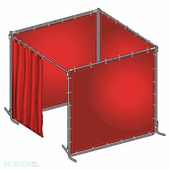 WESTWARD J4047 Welding Booth Kit 8 ft W 6 ft H Red, 22RP05