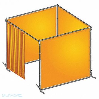 WESTWARD J4046 Welding Booth Kit 6 ft W 6 ft H Yellow, 22RP06