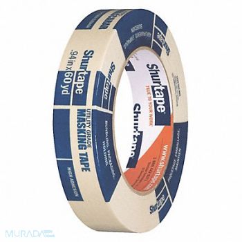 SHURTAPE Masking Tape 15/16 W 60 yd L Tan, 22XN44