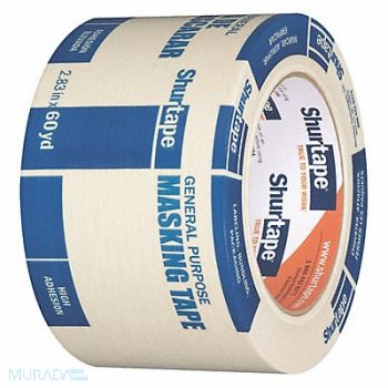 SHURTAPE Masking Tape 2 13/16 W 60 yd L Tan, 48ZT85