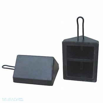 GRAINGER APPROVED Wheel Chock Molded Rbr w/Stl Grab Black, 22XW78