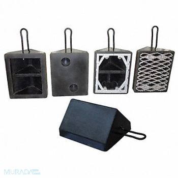 GRAINGER APPROVED Wheel Chock Kit Mlded Rbr w/Stl Grab Blk, 22XW80