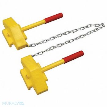 GRAINGER APPROVED Rail Car Wheel Chock Steel Yellow, 22XW93