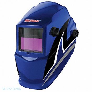 WESTWARD Auto Dark Weld Helmet 4 9-13 Blu/Blk/Wht, 22XX46
