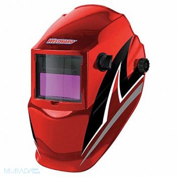 WESTWARD Auto Dark Weld Helmet 4 9-13 Red/Blk/Wht, 22XX47