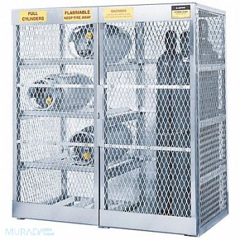 JUSTRITE Gas Cylinder Cabinet 60x32 Alum, 4HTP9