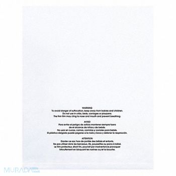 PARTNERS BRAND Flat Suffocation Warning Bag 9x12 PK100, 232L96