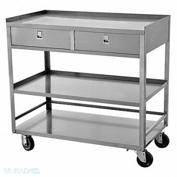 GRAINGER APPROVED Mobile Wrkstion SS 36 L 20 W 3 Shelf, 23AR44