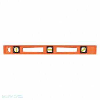 JOHNSON Level Plastic 24 In L 3 Vials Orange, 23J463