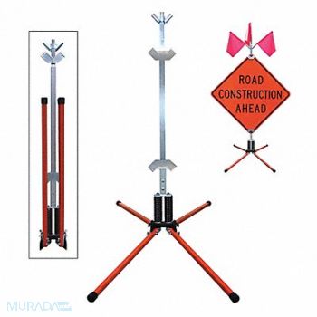 DICKE Sign Stand Steel 84 in Maximum Mast H, 23J511