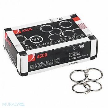 ACCO Binder Ring Metal Steel PK100, 23K152