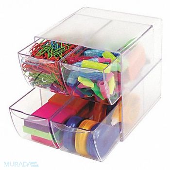 DEFLECT-O Desktop Organizer Clear Plastic, 23K242