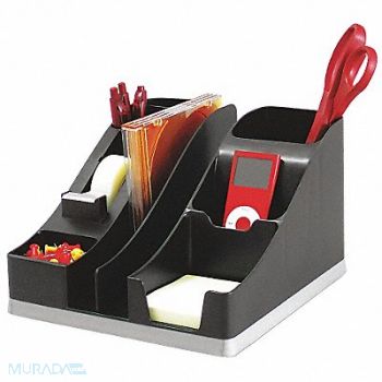DEFLECT-O Desktop Organizer Black/Silver Plastic, 23K251