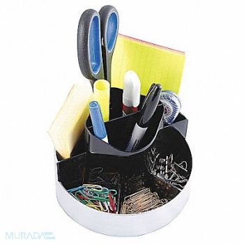 KANTEK Desktop Organizer Black/Silver Plastic, 23K285