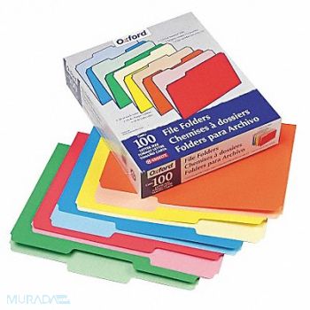 PENDAFLEX Letter File Folders Assorted PK100, 23K367