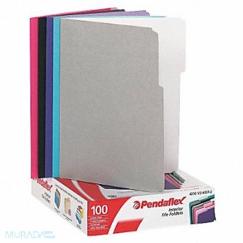 PENDAFLEX Letter File Folders Assorted PK100, 23K419