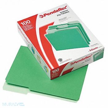 PENDAFLEX Letter File Folders Bright Green PK100, 23K473