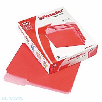 PENDAFLEX Letter File Folders Red/Light Red PK100, 23K492